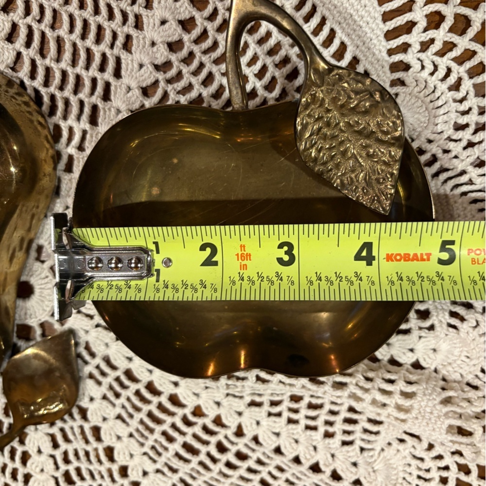 Vintage Brass Apple and Pear Trinket Dishes - Picture 5 of 9